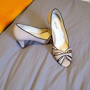 Blush pink, peep toe heel Size 6.5 US